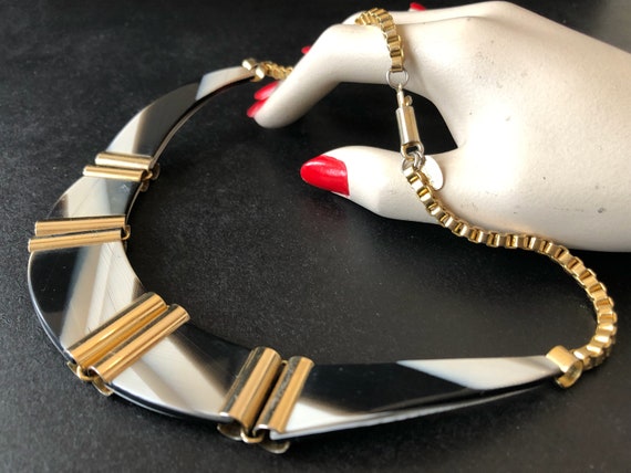 LANVIN Paris, Vintage Hippie Chic Necklace, Horn … - image 3