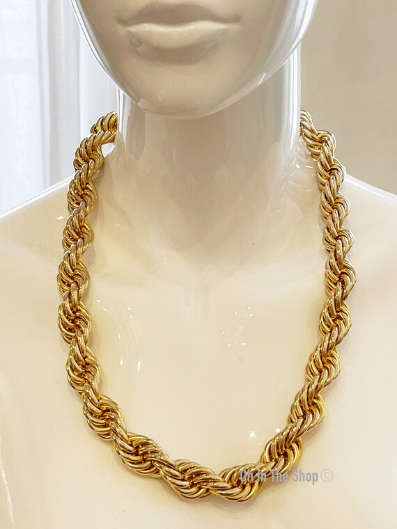 Christian Dior Paris Chunky Gold Braided Necklace Etsy Australia