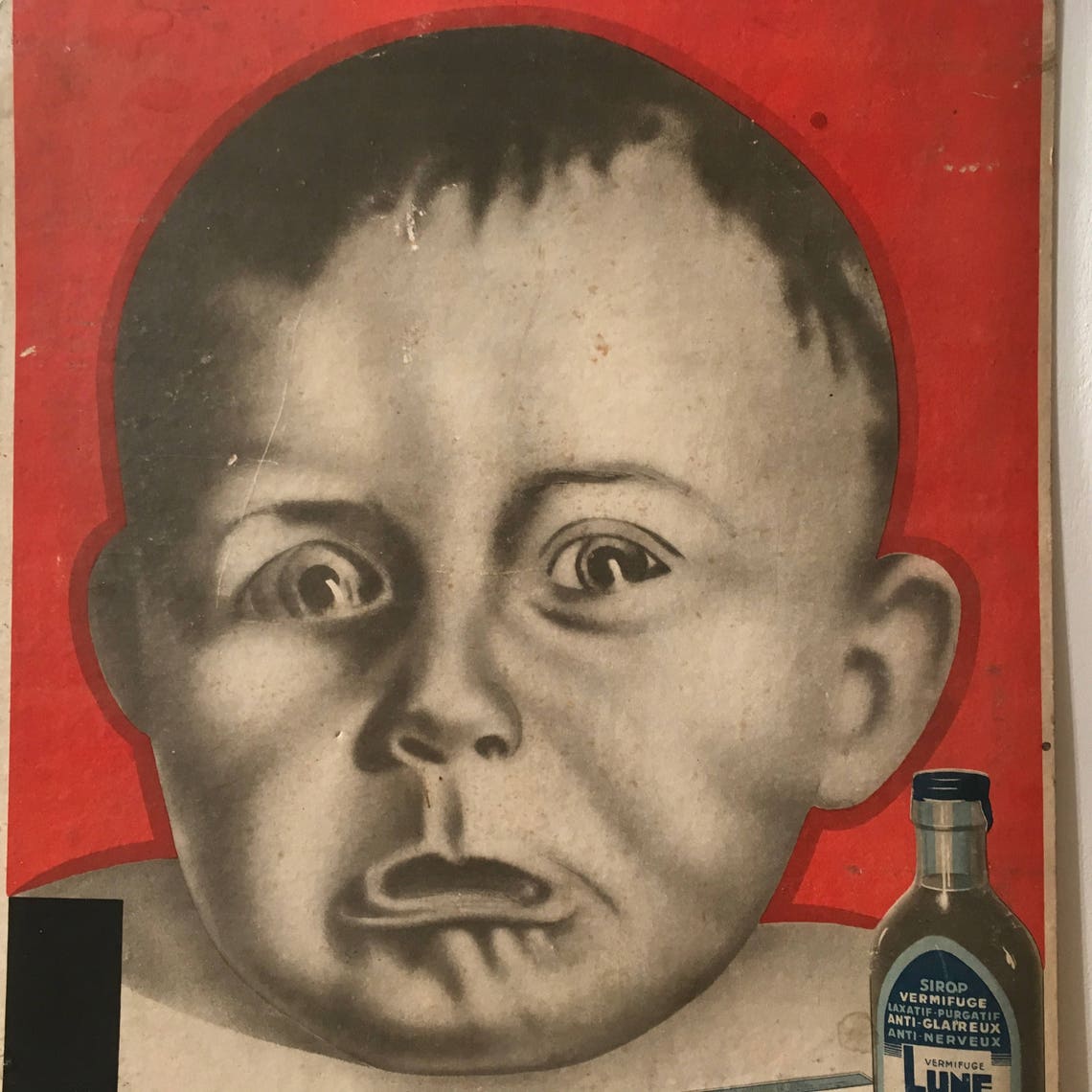 French Artdeco Baby Portrait Medicine Cardboard Advertising. Etsy