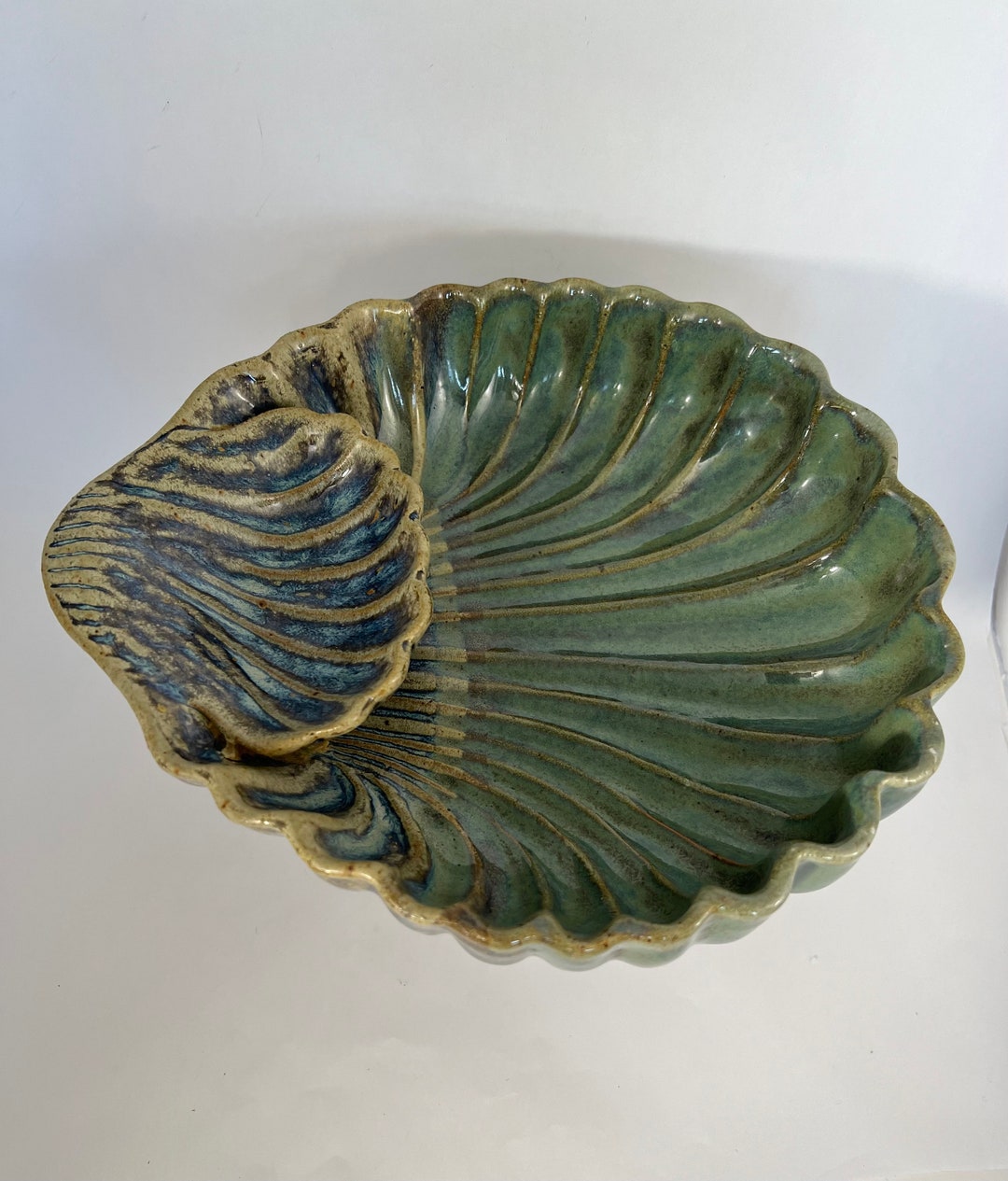 Vintage Clamshell Shaped Chip & Dip Serving Platter Studio Etsy