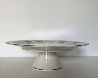 Vintage Andrea by Sadek Pedestal Cake Plate Stand, Berry Patch Pattern