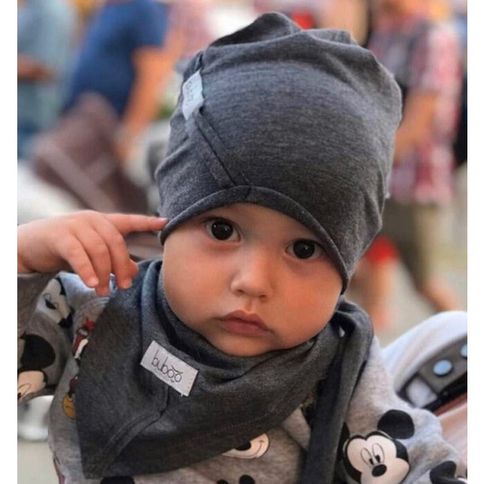 SET of Thin Cotton Hat and Scarf for Toddlers, Baby Boy Summer Beanie