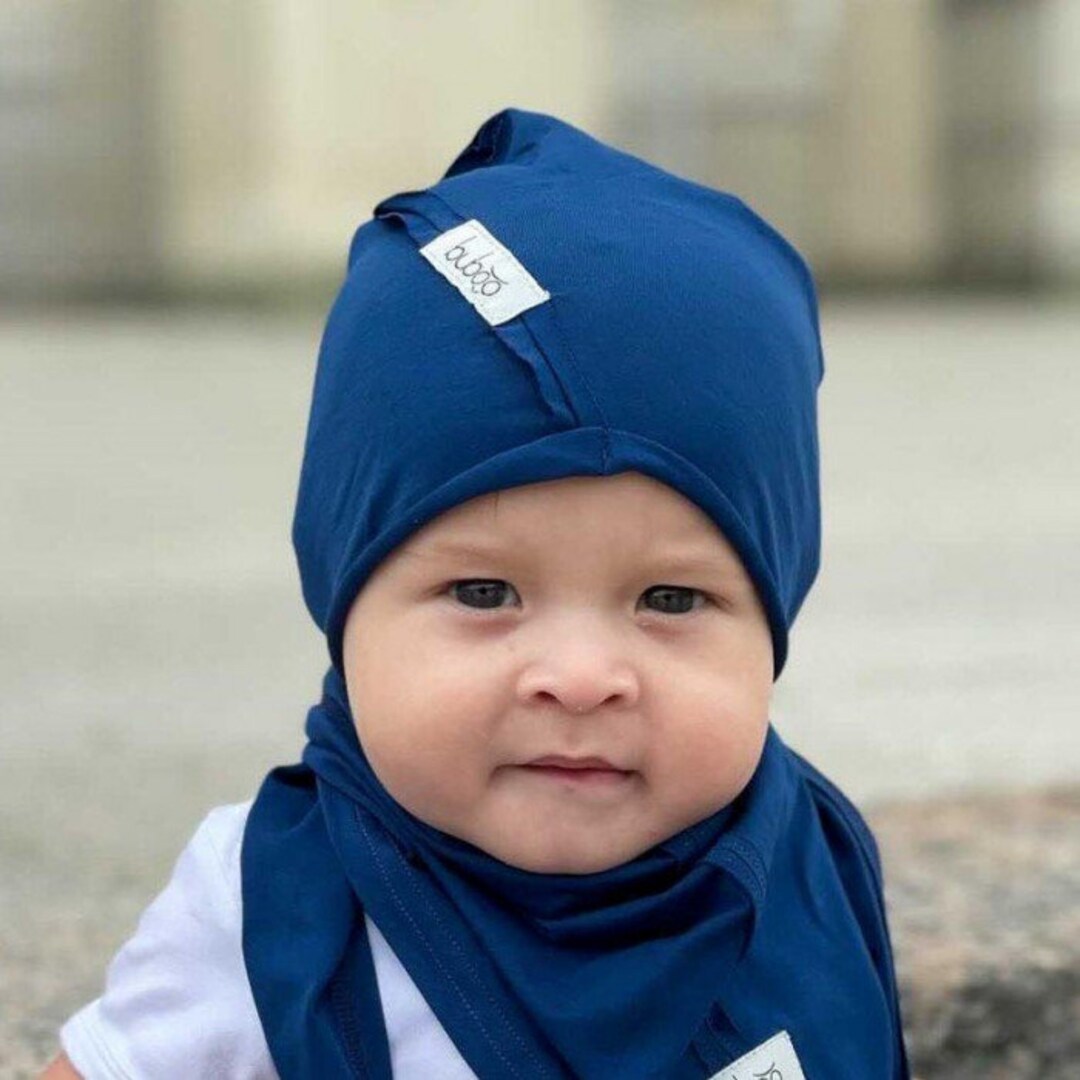 SET of Toddler Thin Cotton Hat and Scarf, Boy Summer Beanie, Baby Boy