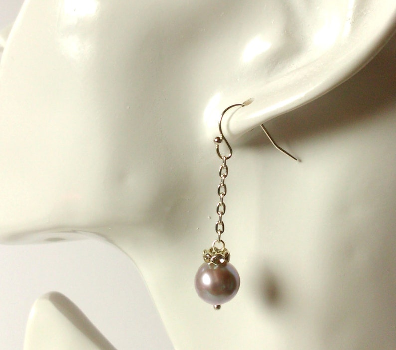 Earring Hanging Earring Cultured Pearl Silver Rhinestone Etsy
