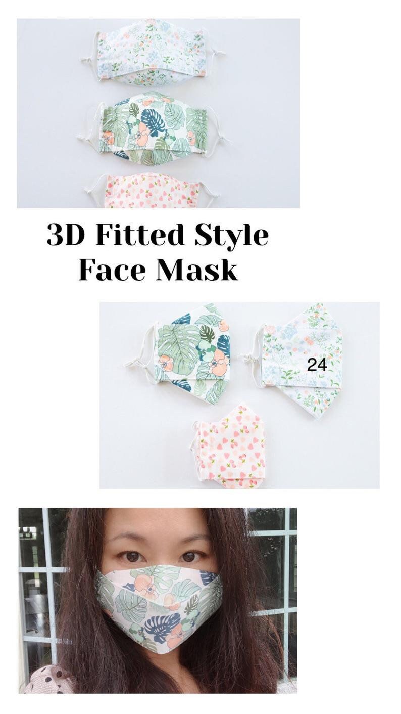 NEW! Fitted Face Mask 3D/Triple Layers with Non Woven Pellon Interfac…
