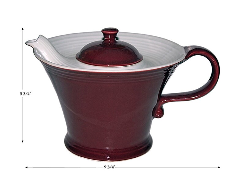Hall China Melody Vintage Maroon Teapot Etsy