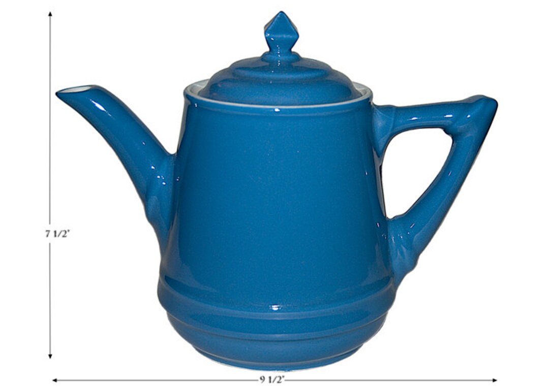 Hall China Musical Teapot Medium Blue With Original TEA FOR TWO Music Box works Etsy