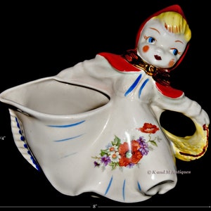 Regal / Hull Vintage RED RIDING HOOD Gold Decorated Crawling Pitcher / Jug