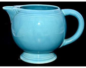 Homer Laughlin Vintage Fiesta Turquoise Ice Lip Pitcher Jug