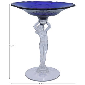 Cambridge EXQUISITE Royal Blue Statuesque 3011 - 7&quot; Comport, Flared