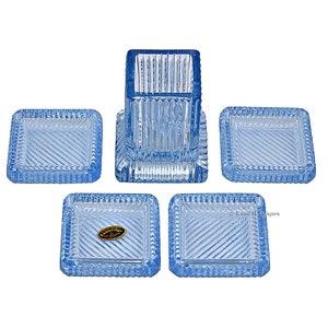 Cambridge Willow Blue Smoker’s Set (#1455 Cigarette Holder and #1456 Ashtrays)