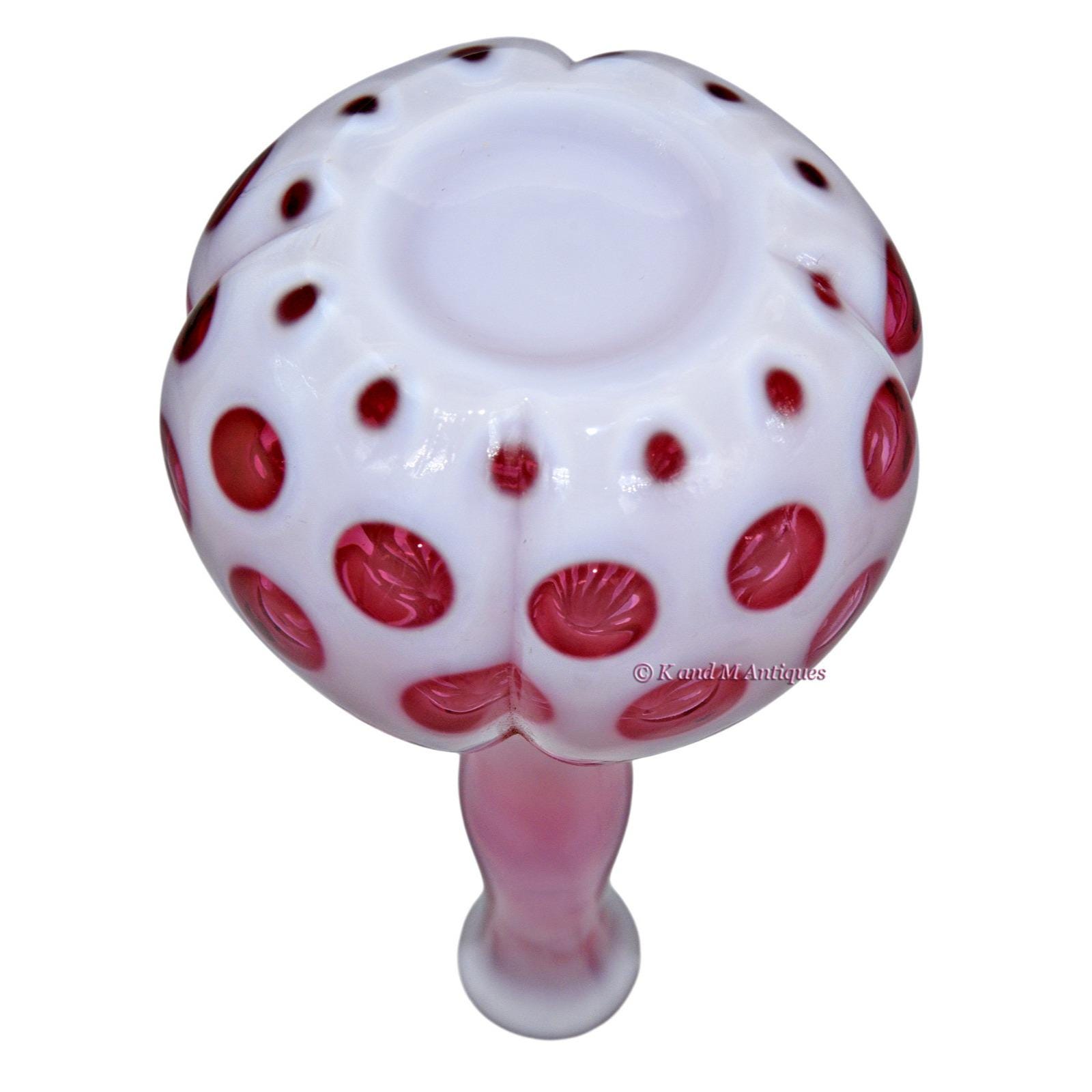 Fenton No. 1471 Cranberry Opal Coin Dot Barber Bottle - Etsy