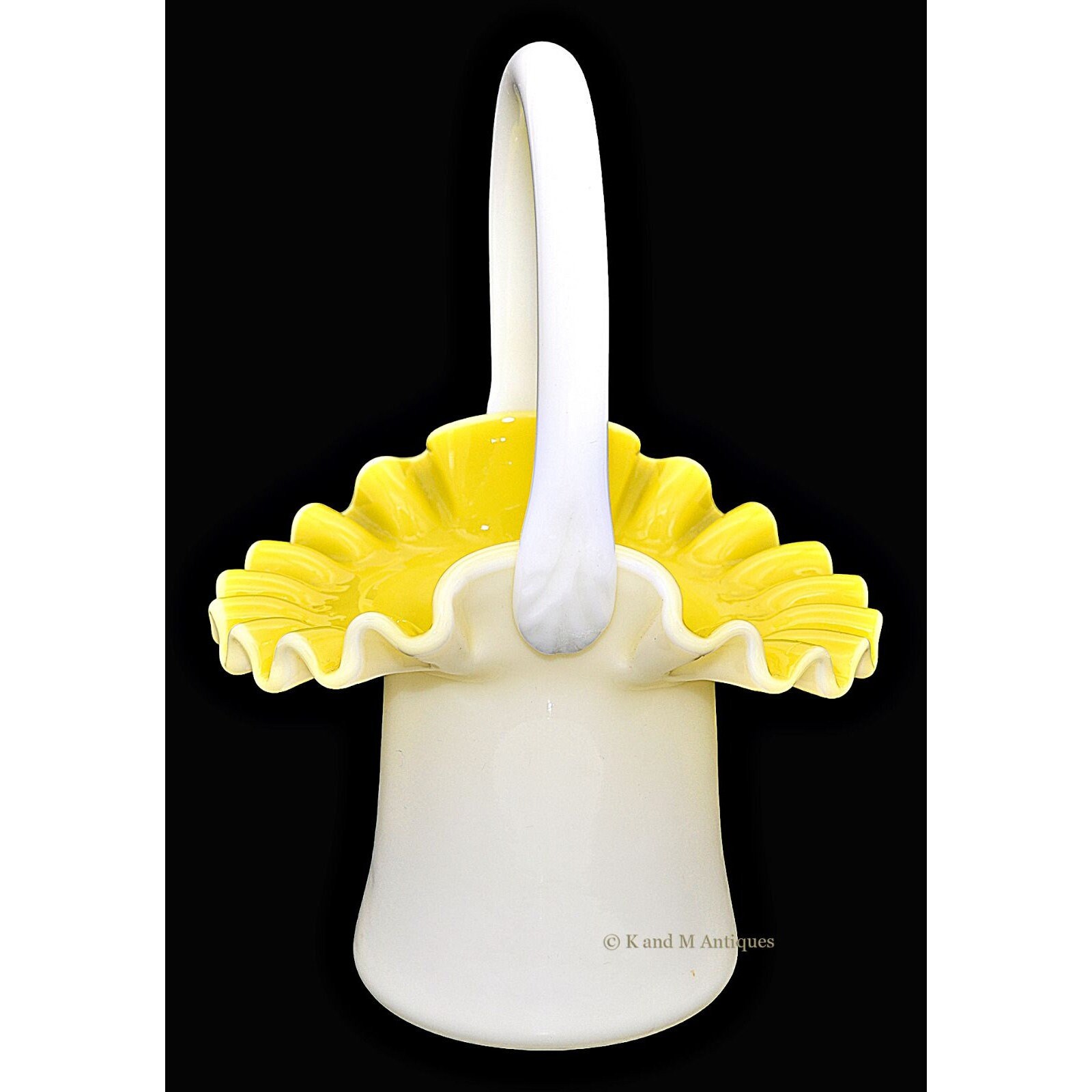 Fenton yellow Overlay #1924 5” Basket - Etsy Canada