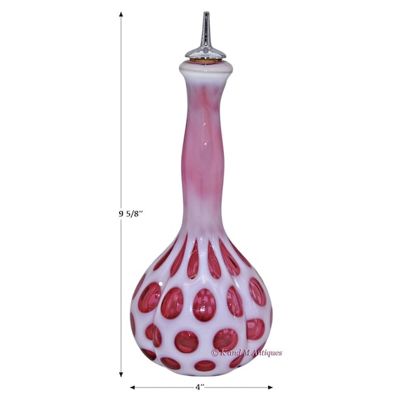Fenton No. 1471 Cranberry Opal Coin Dot Barber Bottle - Etsy Canada