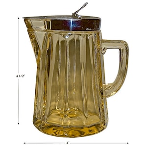 Heisey No.372 McGrady Sahara (Yellow) 7 oz. Sanitary Syrup / Nickel Plated Top
