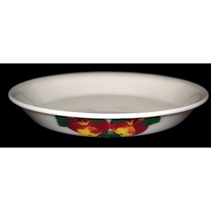 Hocking Fireking / Fire-King Hand Painted Apple 9 1/4&quot; Custard Pie Plate