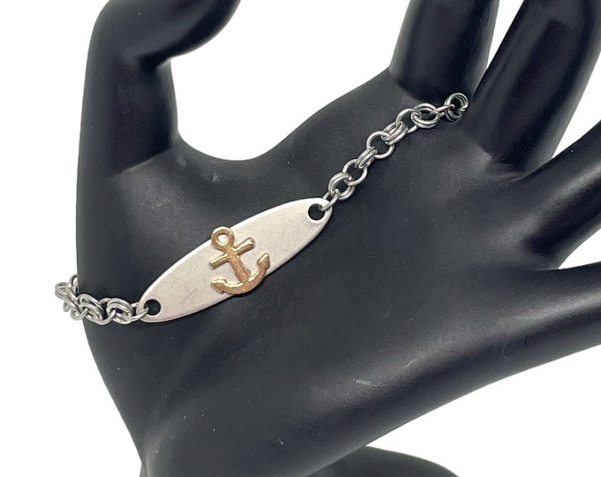 Silver Anchor Chain Bracelet, Women's Anchor Bracelet