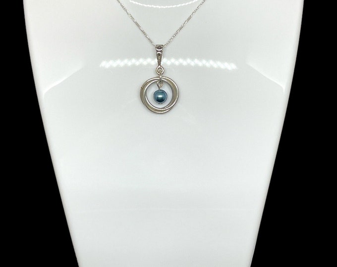 Vortex Pearl Pendant, Pearl Necklace, Halo Necklace Pendant