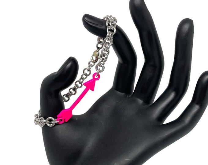 Pink Arrow Chain Bracelet, Arrow Jewelry For Her