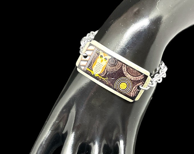 Owl Chainmaille Bracelet, Bird Bracelet, Gift for Owl Lover