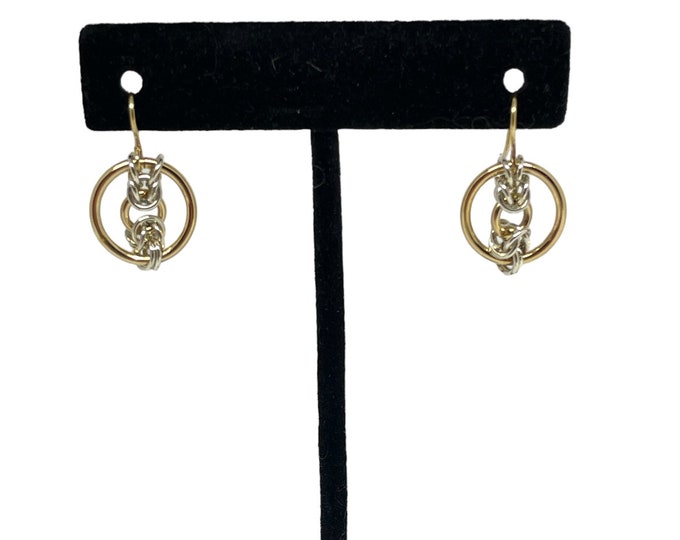 Byzantine Bullseye Chain Maille Earrings, Chainmail Earrings