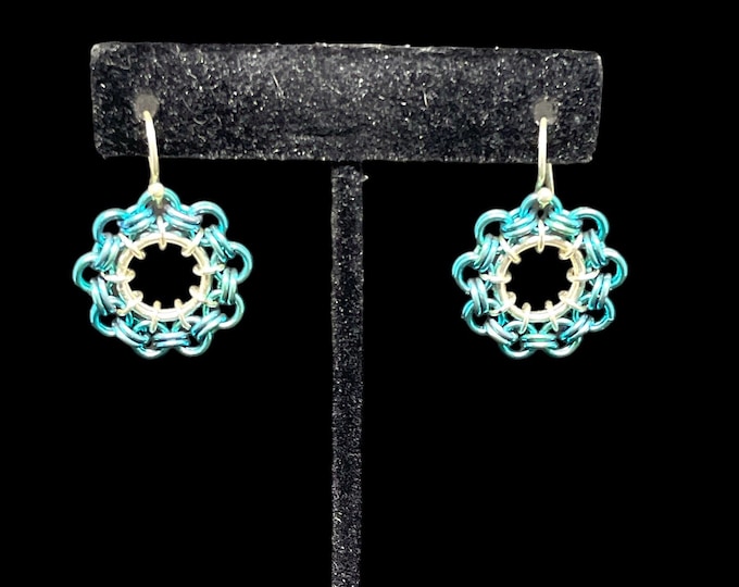 Ferris Wheel Earrings, Fun Chainmaille Earrings