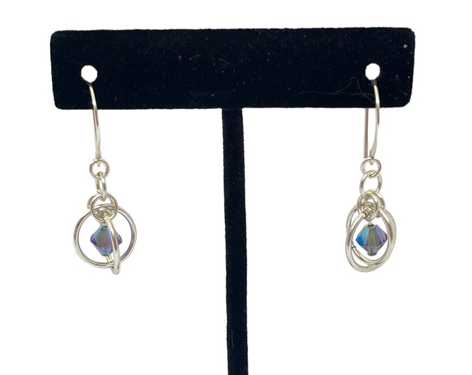 Sputnik Crystal Drop Earrings, Chainmaille Earrings, Swarovski Crystal Beadded Dangle Earrings