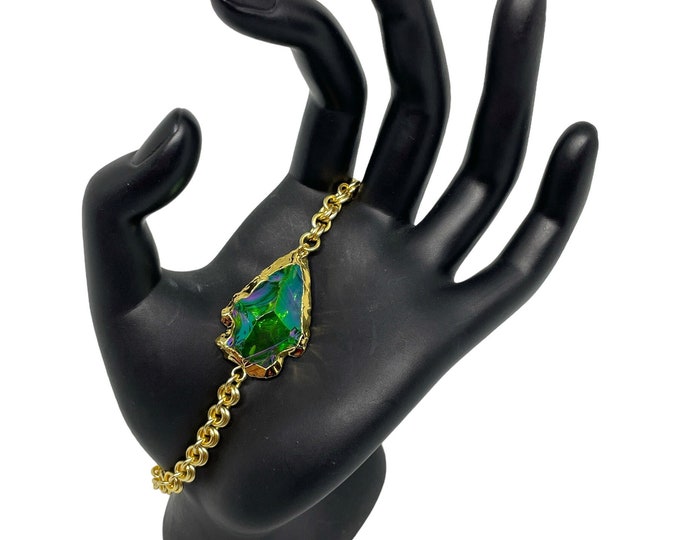 Arrowhead Chain Maille Bracelet -Blue/Green, Gift For Nature Lover, Gift For Her