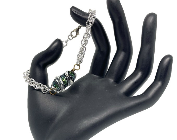 Halo Heaven Pandora Glass Bead Chain Maille Bracelet