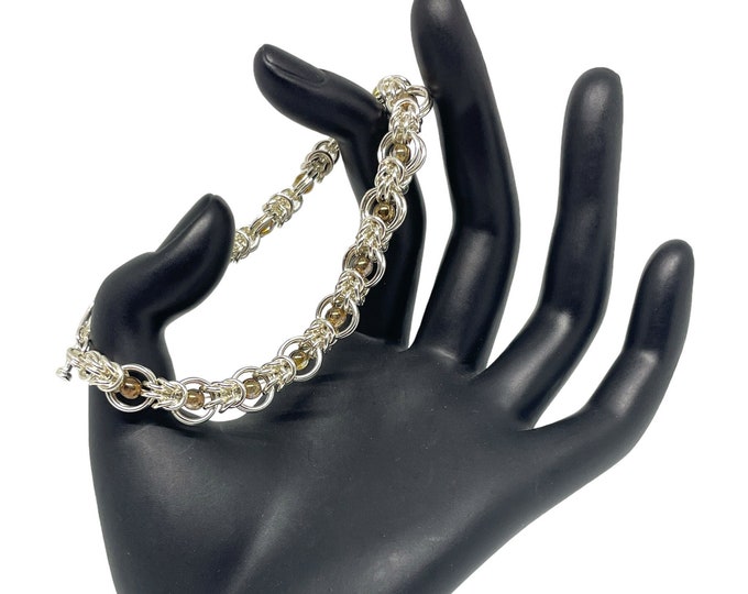 Dreaming in Maille Chainmail Bracelet, Silver Byzantine Bracelet