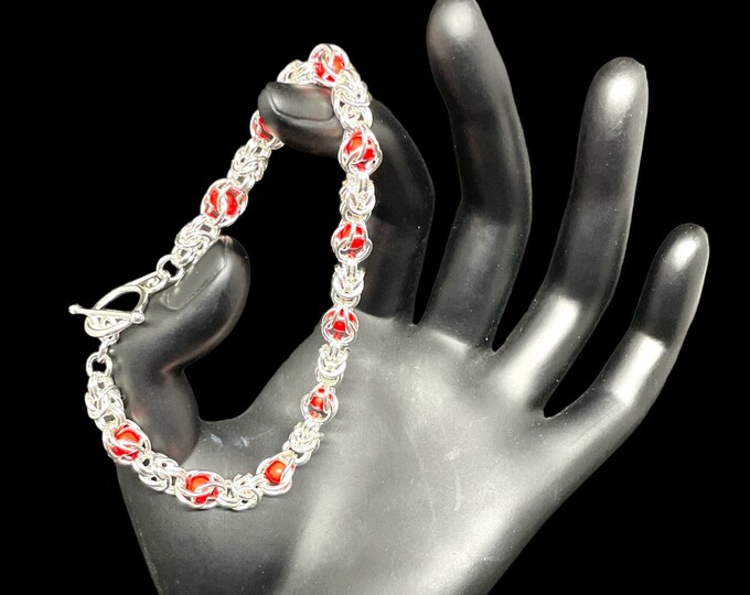 Crazy Byz Chain Maille Bracelet, Silver Bracelet