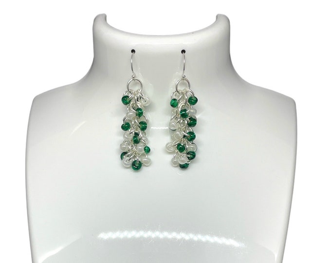 Shaggy Loops Chain Maille Earrings -Michigan State Earrings