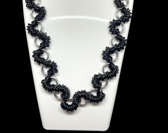 Coiled Choker Chain Maille Necklace-Black