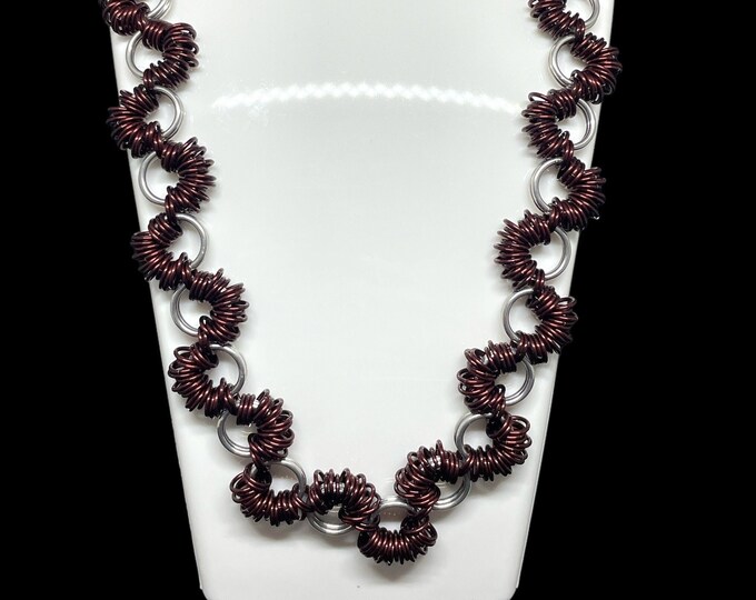 Coiled Choker Chain Maille Necklace-Chocolate