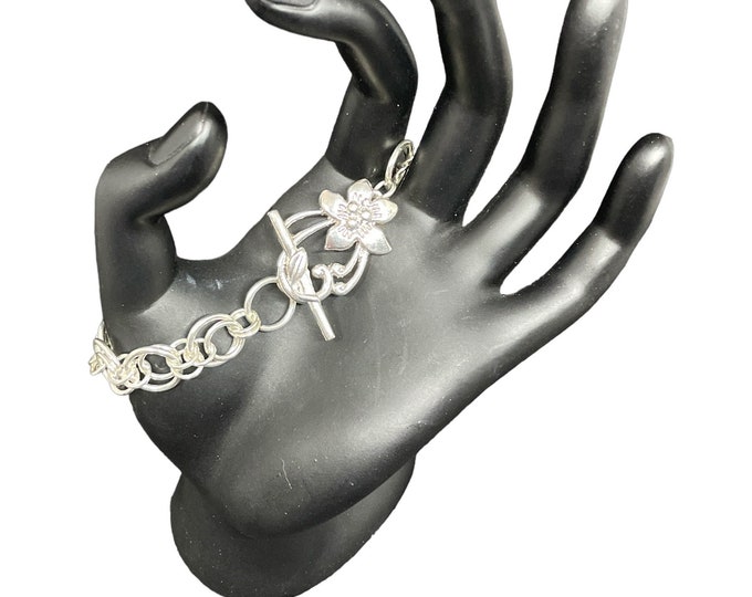 Silver Eclipse Chain Maille Bracelet