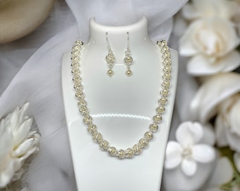 Sterling Silver Swarovski Pearl Wedding Jewelry Set