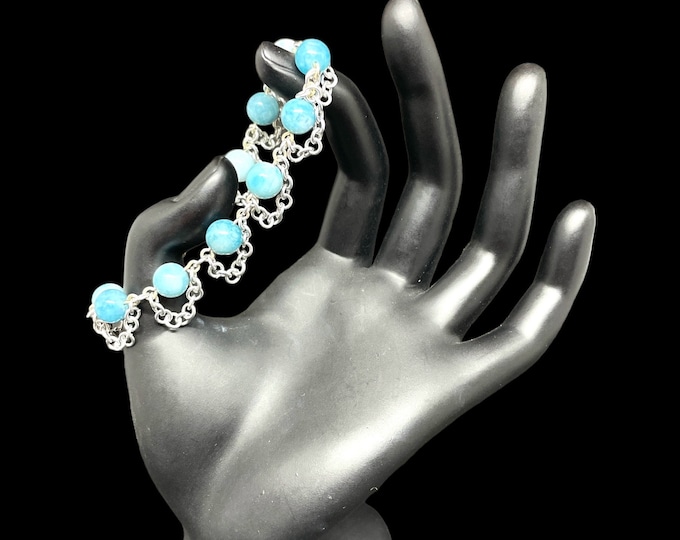 Beaded Chain Bracelet Turquoise