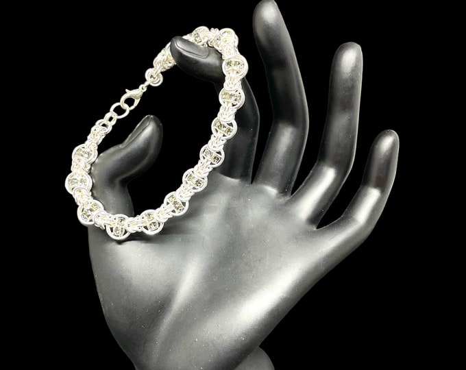 Dreaming in Maille Black Diamond Swarovski Crystal Chain Maille Bracelet
