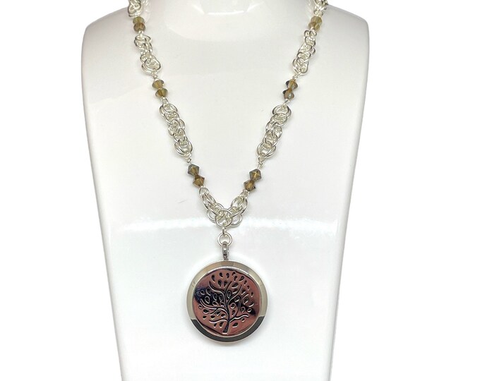 Double Delight Aromatherapy Necklace with Tree of Life