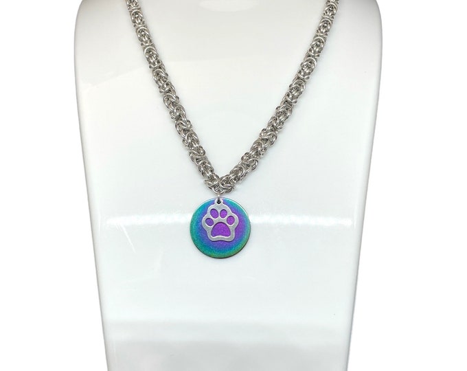 Paw Print Byzantine Necklace