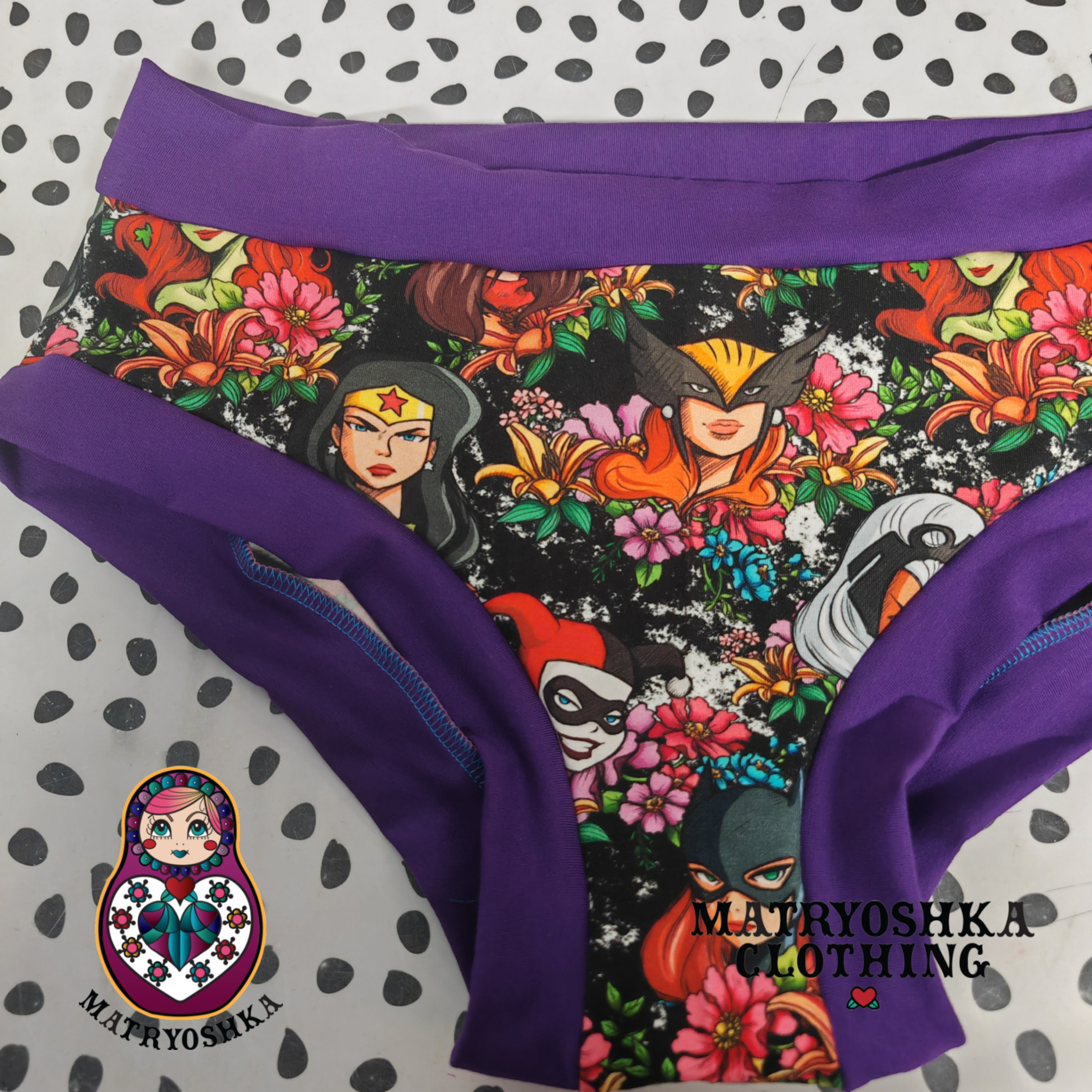 2 Superhero Panties Bikini/tanga Style Women's Underwear Printed Knickers  Batman and Supergirl/superman 