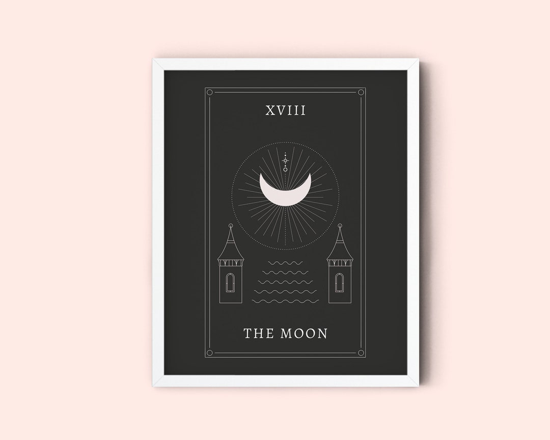 The Moon Tarot Card Digital Art Print - Etsy