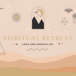 Logos and Graphics: Spiritual Retreat Pre-made Logos and Graphic Elements