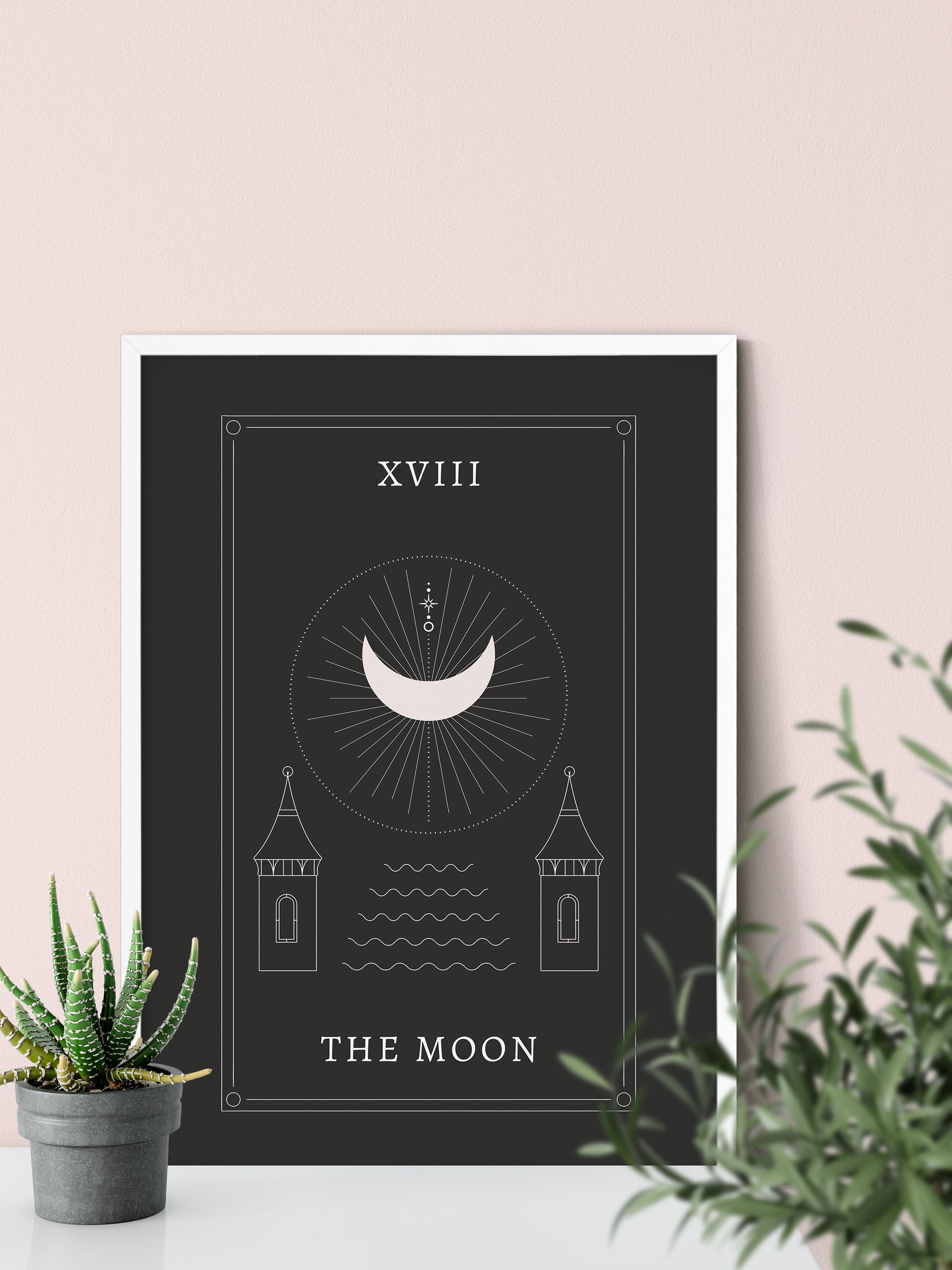 The Moon Tarot Card Digital Art Print - Etsy