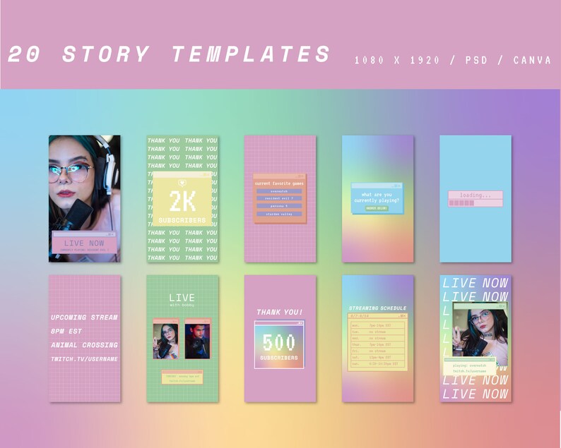 Retro Computer Aesthetic Instagram Story and Post Templates for Streamers image 5