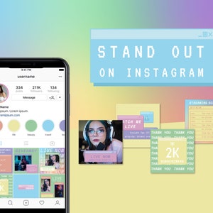 Retro Computer Aesthetic Instagram Story and Post Templates for Streamers image 8