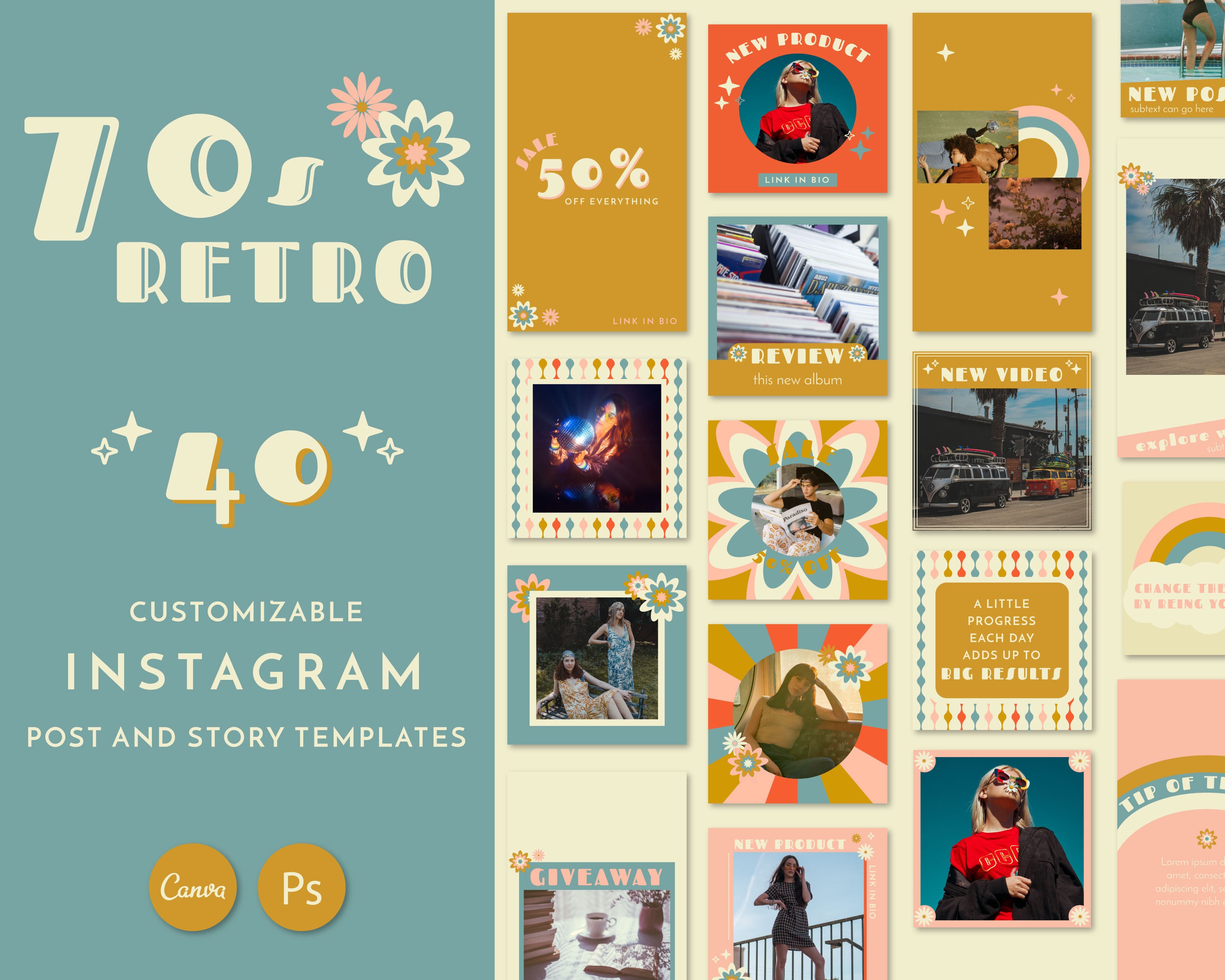 70s Retro Instagram Story and Post Templates