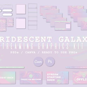 Iridescent Galaxy Twitch Stream Overlay Package