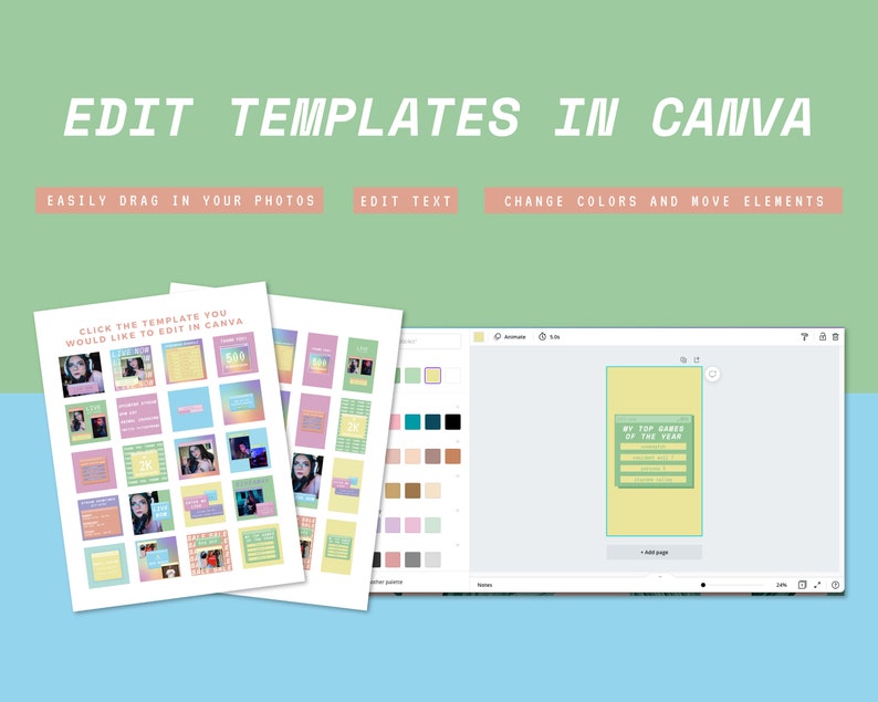 Retro Computer Aesthetic Instagram Story and Post Templates for Streamers image 6