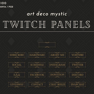 Twitch Panels - Art Deco Mystic
